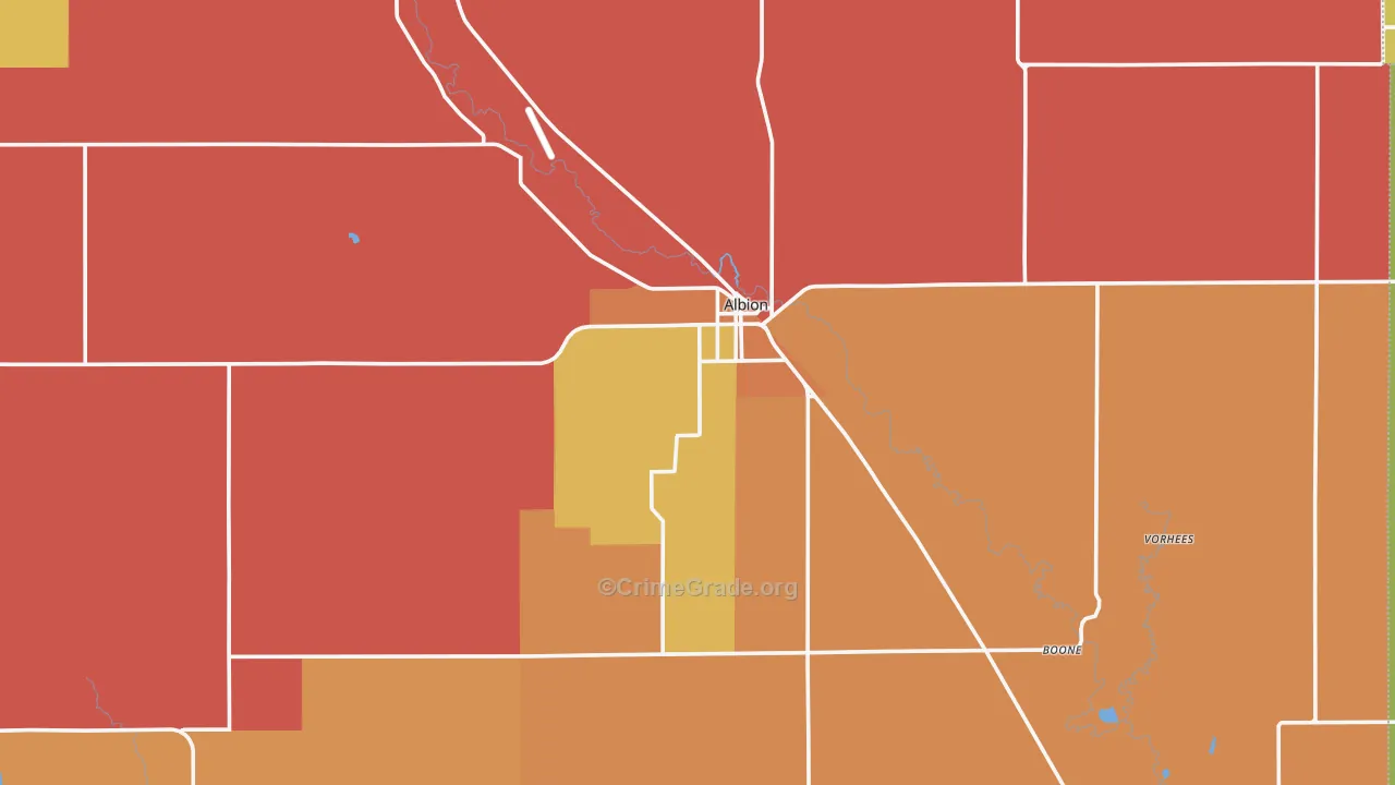 Boone County, NE Map of Drug-Related Crime Rates
