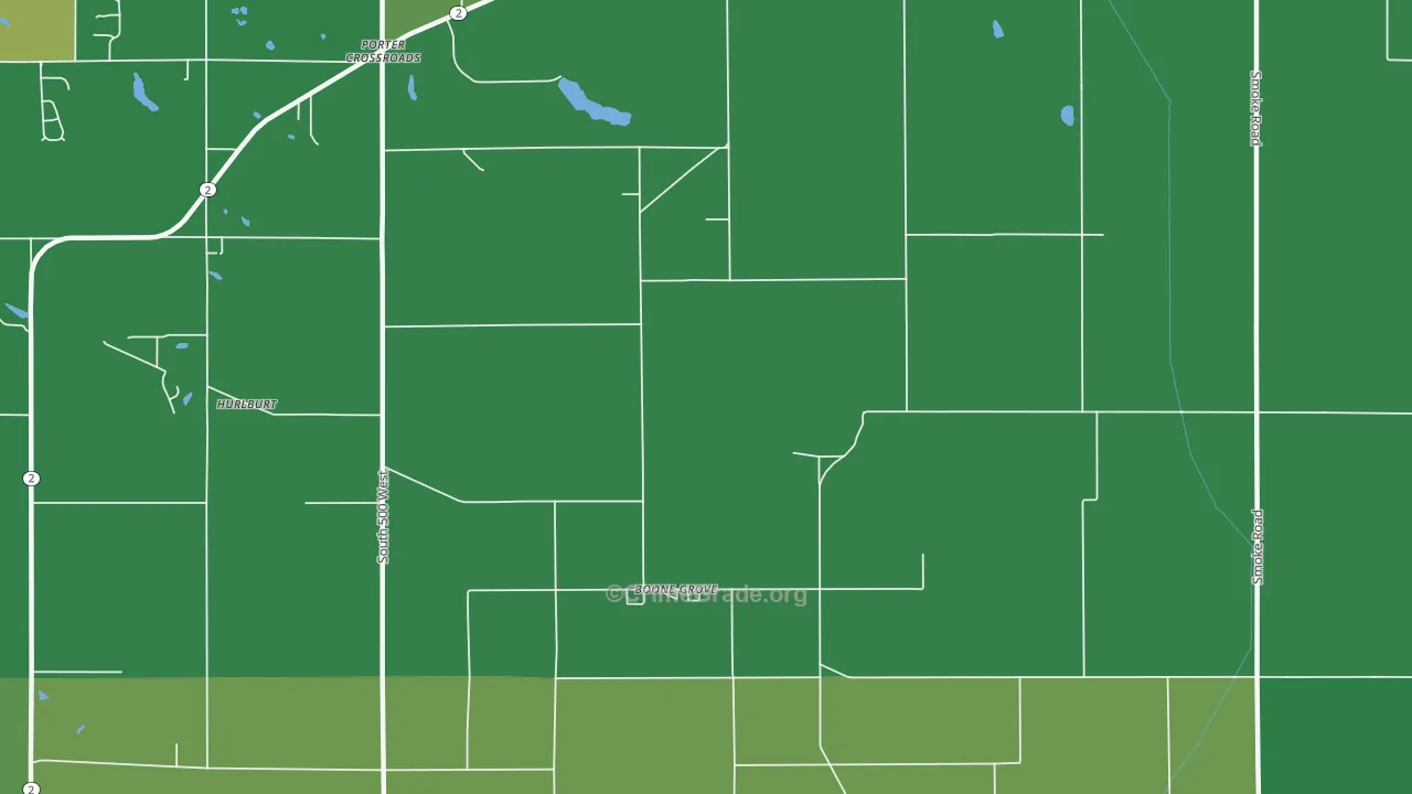 Boone Grove, IN Map of Drug-Related Crime Rates