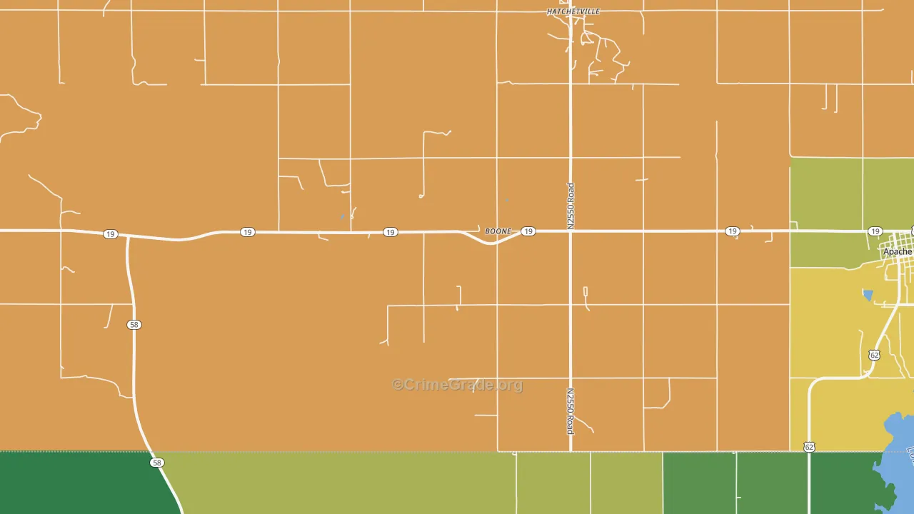 Boone, OK Map of Drug-Related Crime Rates