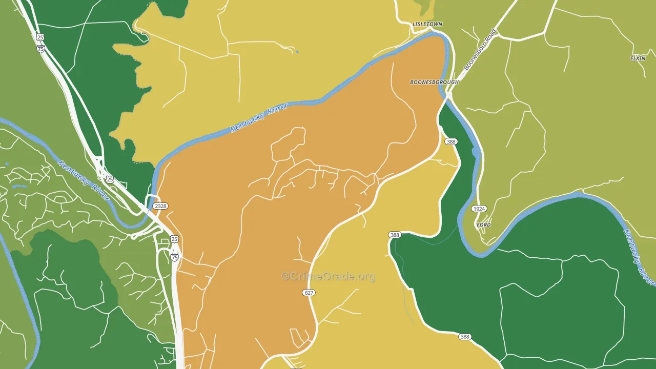 Boonesboro, KY Map of Drug-Related Crime Rates
