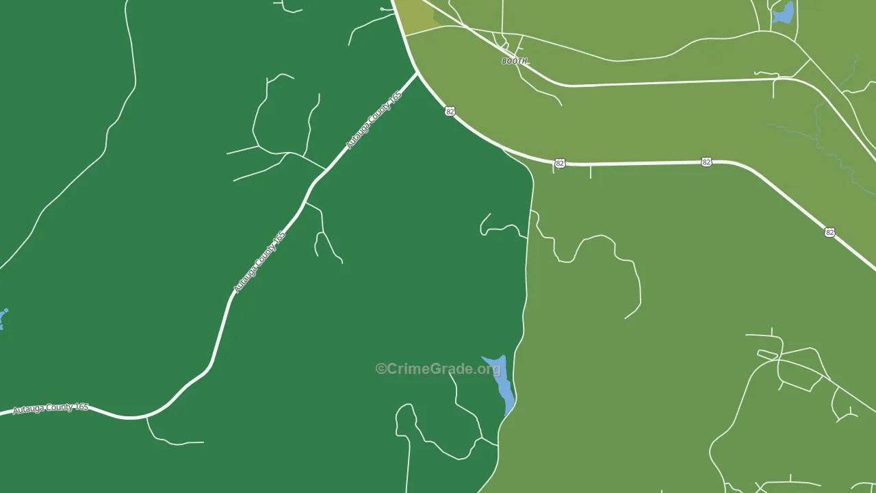 Booth, AL Map of Drug-Related Crime Rates