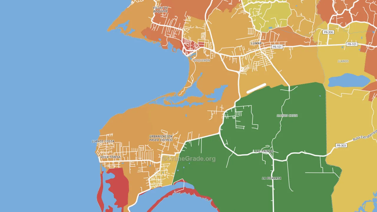 Boqueron, PR Map of Drug-Related Crime Rates