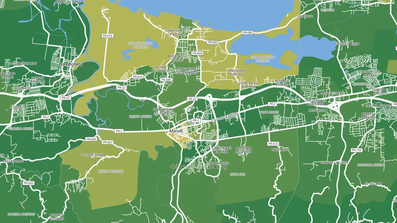 Boquillas, PR Map of Drug-Related Crime Rates