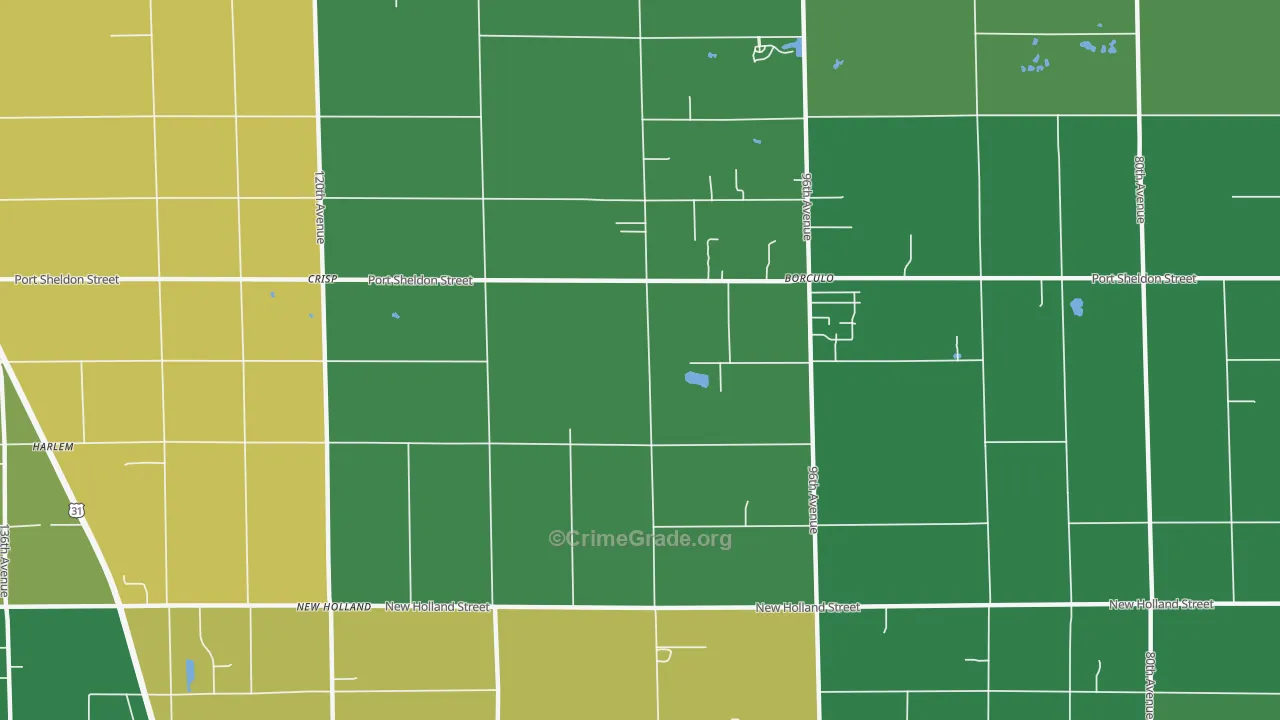 Borculo, MI Map of Drug-Related Crime Rates