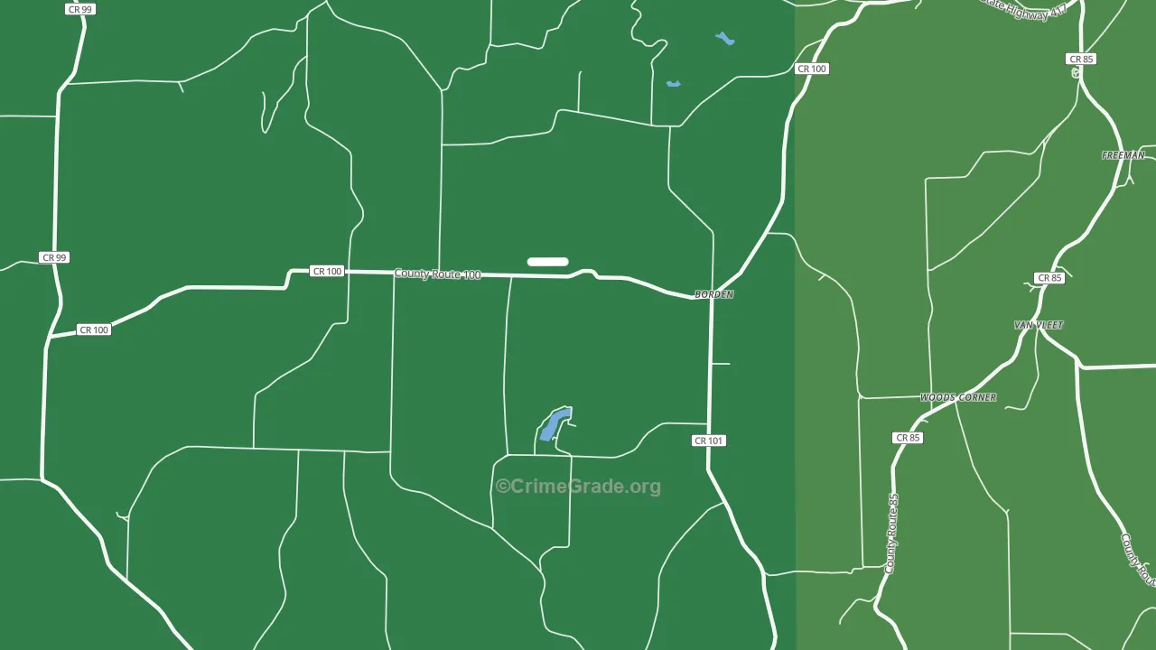 Borden, NY Map of Drug-Related Crime Rates
