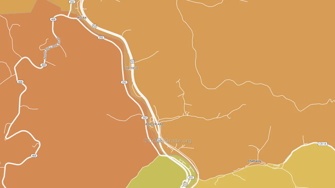 Borderland, WV Map of Drug-Related Crime Rates