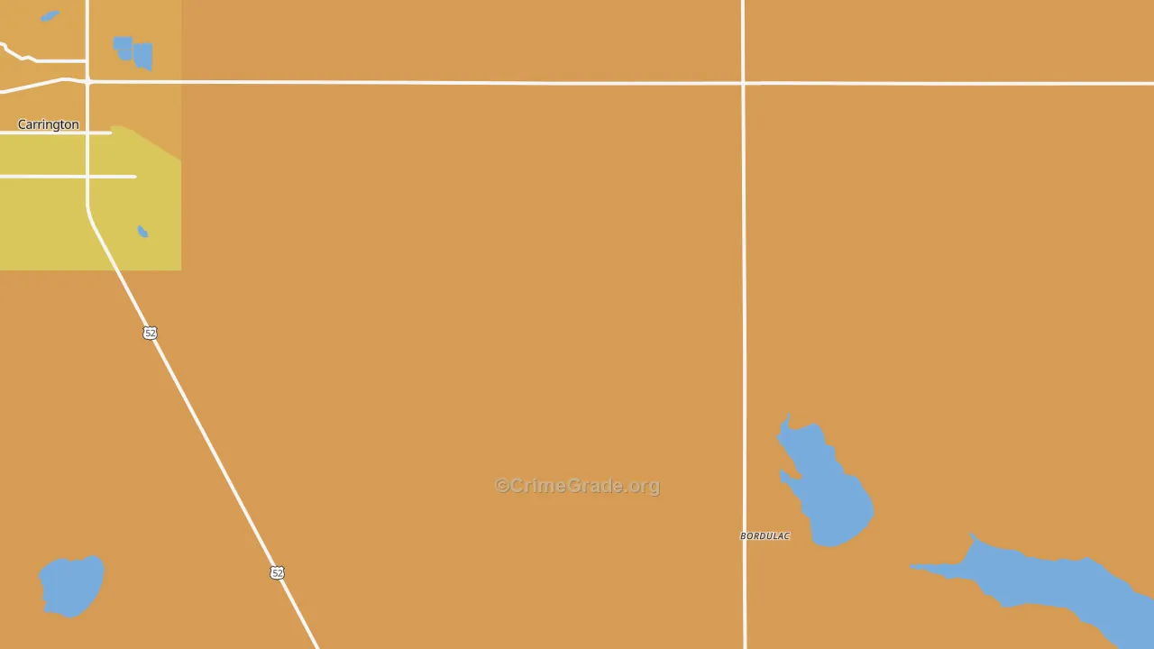 Bordulac, ND Map of Drug-Related Crime Rates