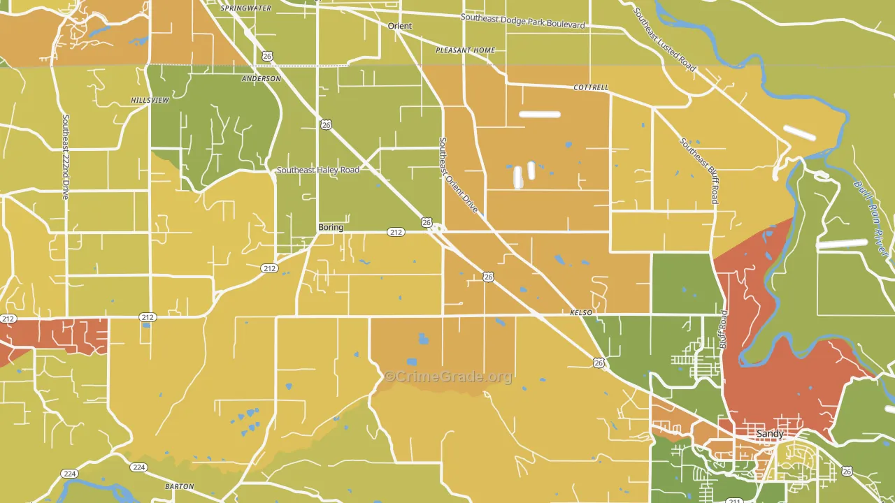 Boring, OR Map of Drug-Related Crime Rates
