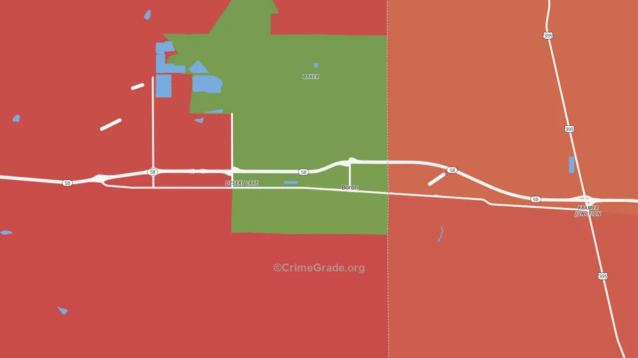 Boron, CA Map of Drug-Related Crime Rates