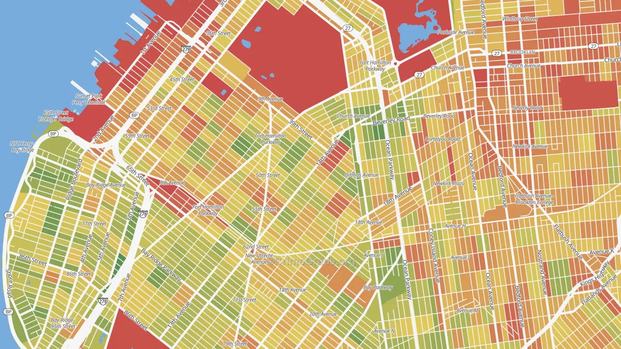 Borough Park, Brooklyn, NY Map of Drug-Related Crime Rates
