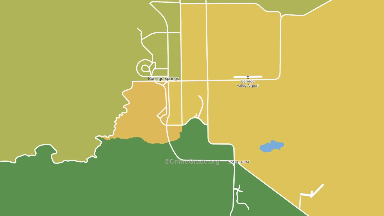 Borrego Springs, CA Map of Drug-Related Crime Rates