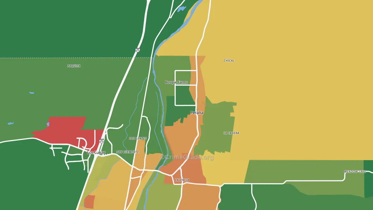 Bosque Farms, NM Map of Drug-Related Crime Rates
