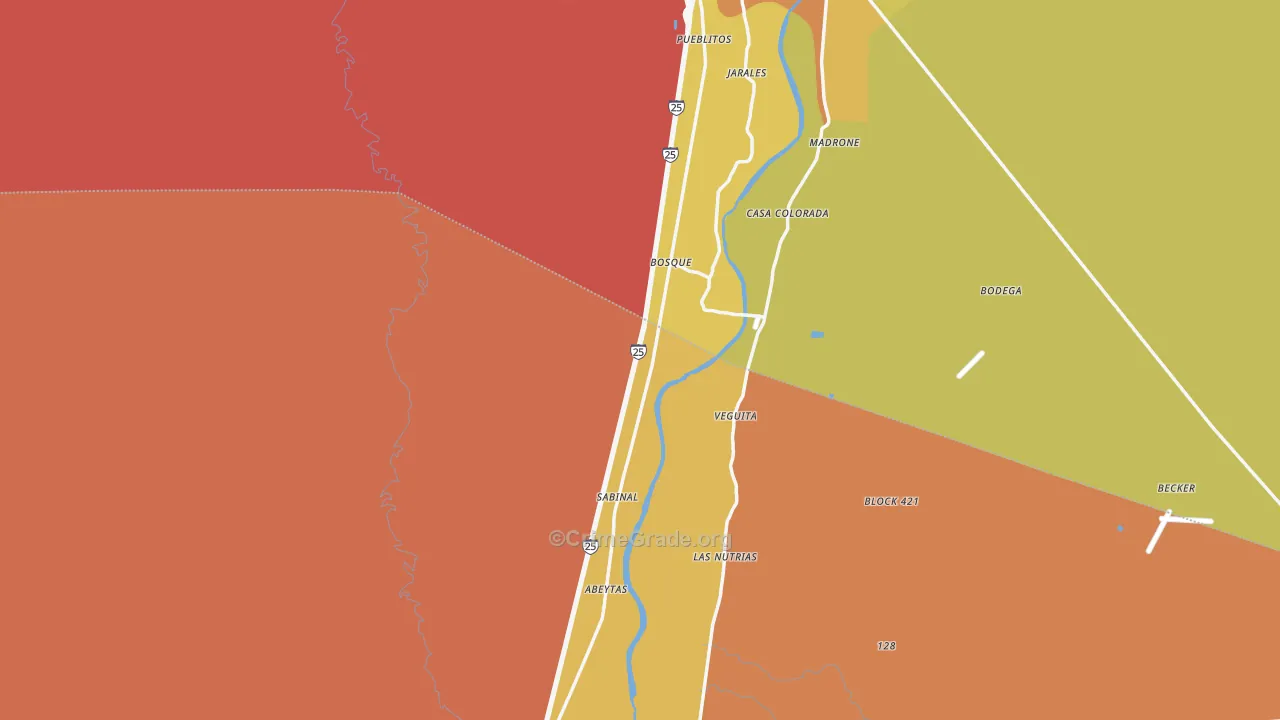 Bosque, NM Map of Drug-Related Crime Rates