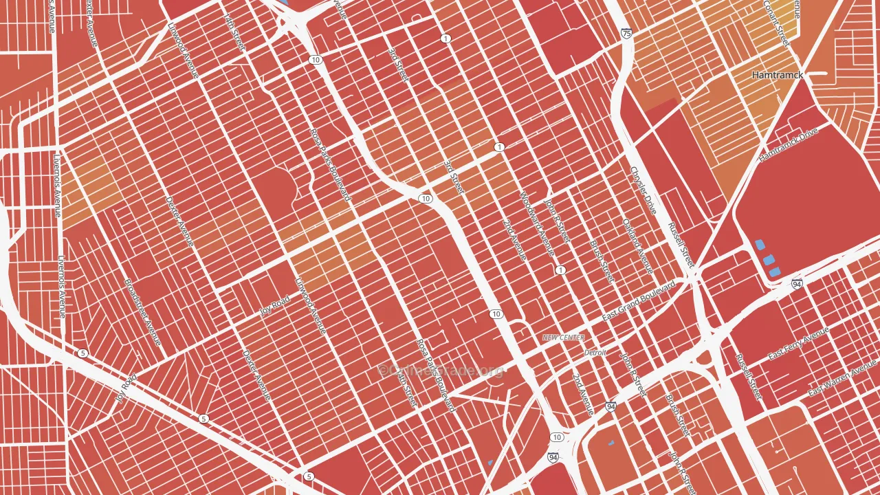 Boston Edison, Detroit, MI Map of Drug-Related Crime Rates