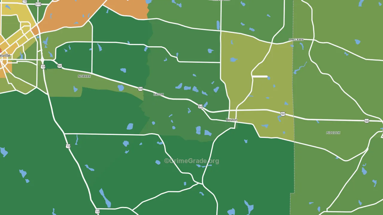 Boston, GA Map of Drug-Related Crime Rates