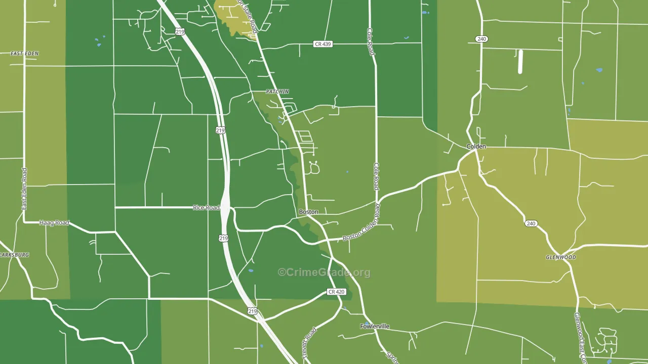 Boston, NY Map of Drug-Related Crime Rates