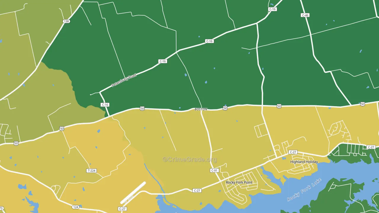 Boston, OH Map of Drug-Related Crime Rates