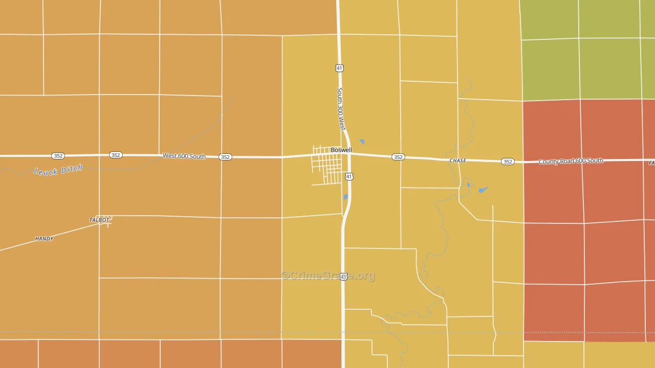 Boswell, IN Map of Drug-Related Crime Rates