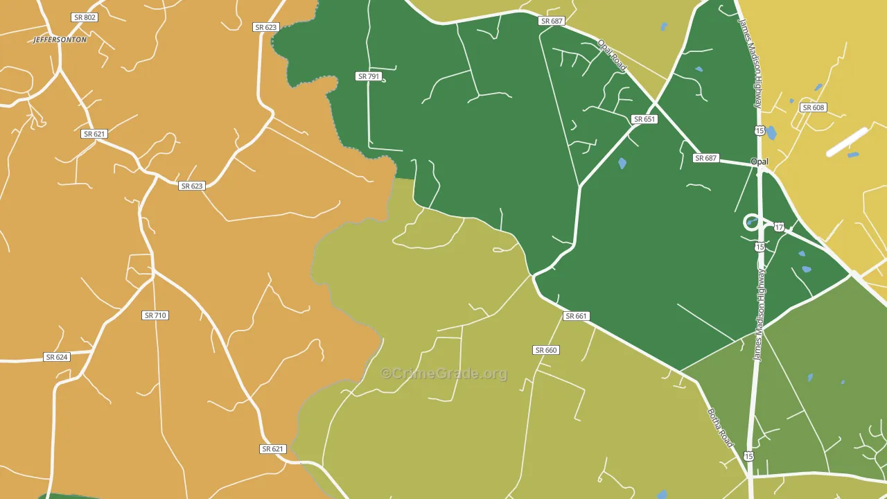 Botha, VA Map of Drug-Related Crime Rates