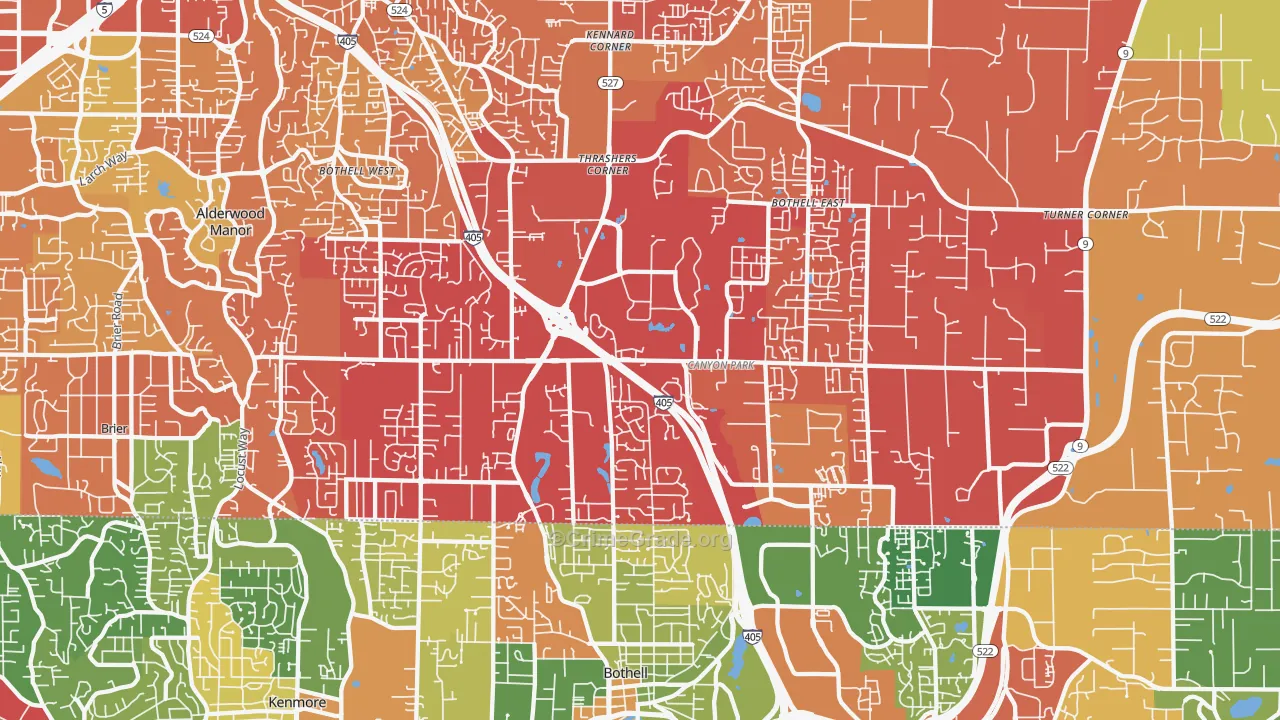 Bothell, WA Map of Drug-Related Crime Rates