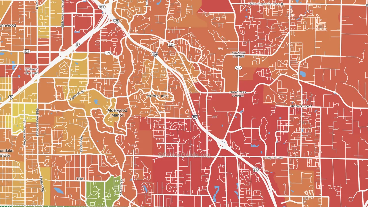 Bothell West, WA Map of Drug-Related Crime Rates