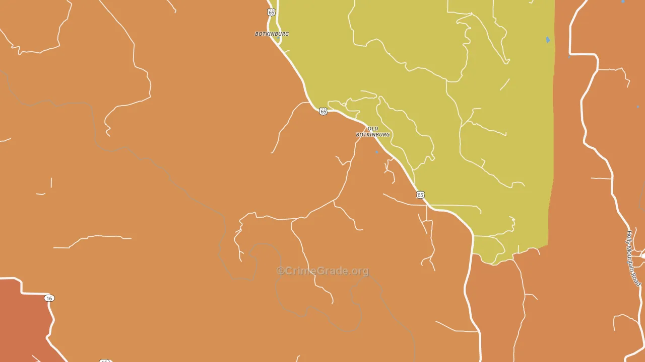 Botkinburg, AR Map of Drug-Related Crime Rates