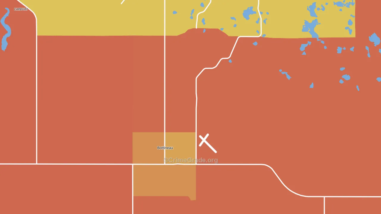 Bottineau, ND Map of Drug-Related Crime Rates