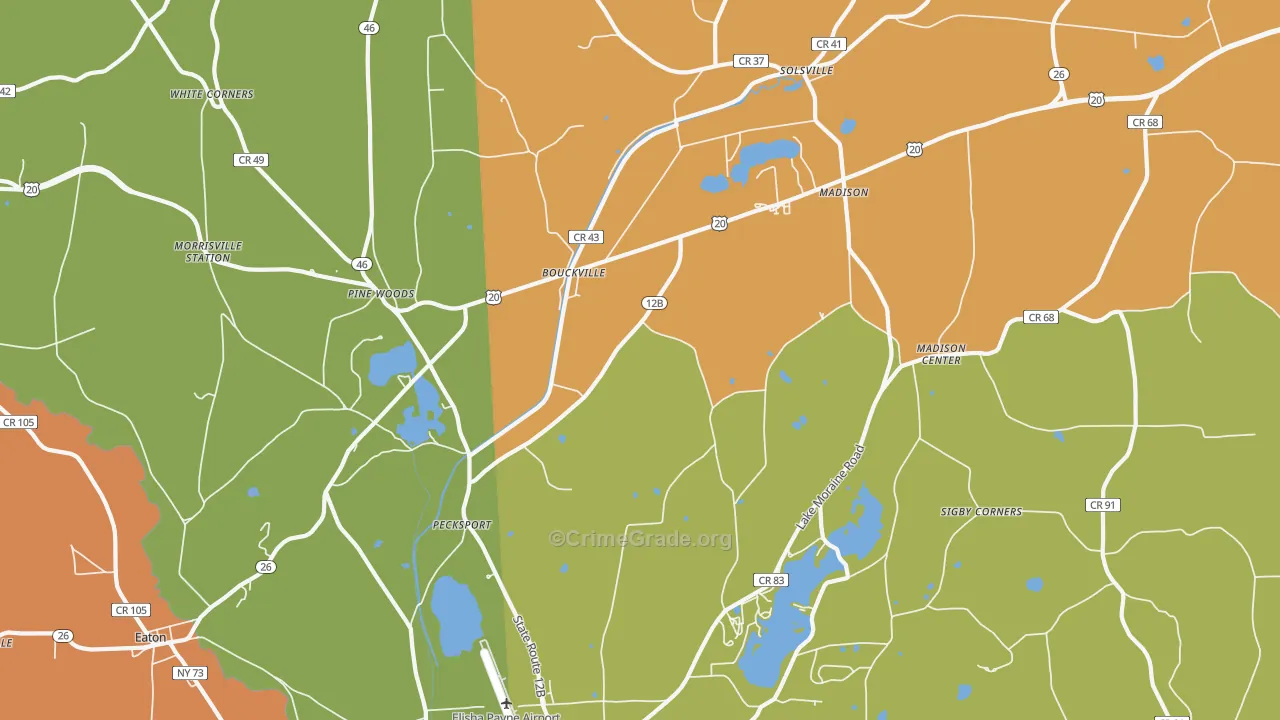 Bouckville, NY Map of Drug-Related Crime Rates