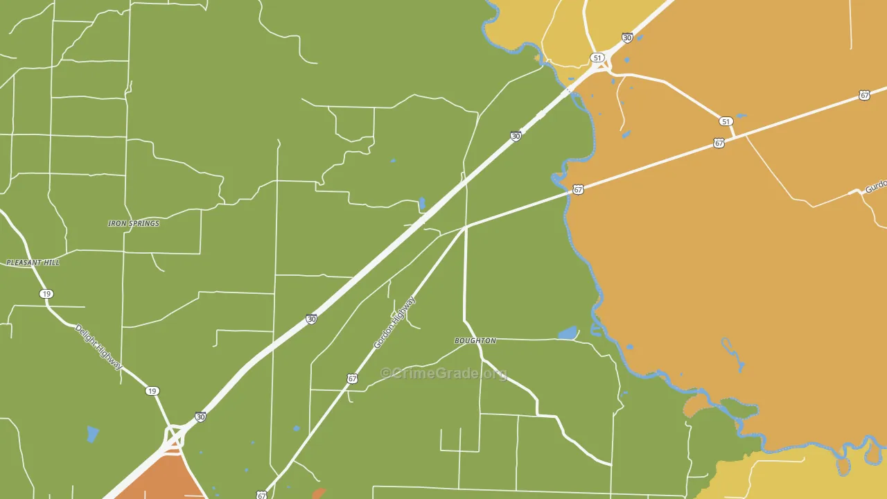 Boughton, AR Map of Drug-Related Crime Rates