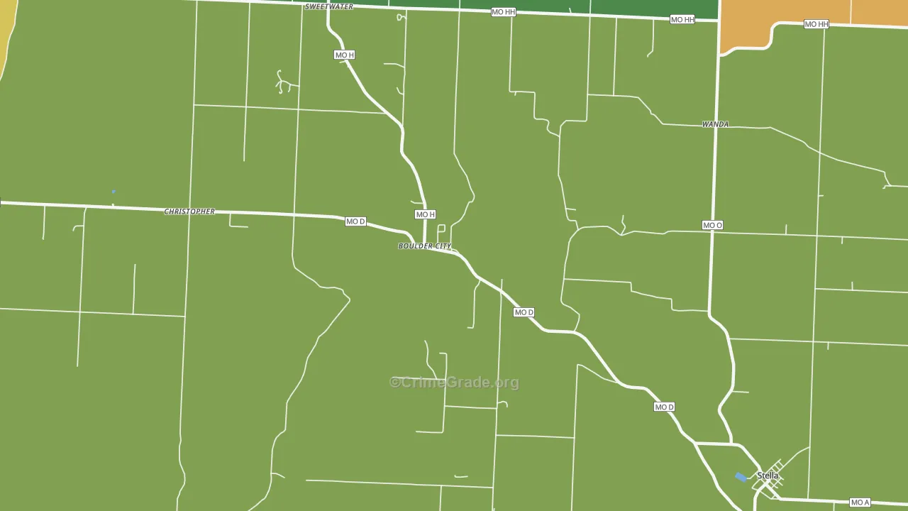 Boulder City, MO Map of Drug-Related Crime Rates