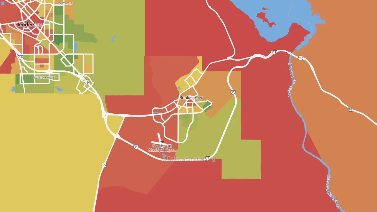 Boulder City, NV Map of Drug-Related Crime Rates