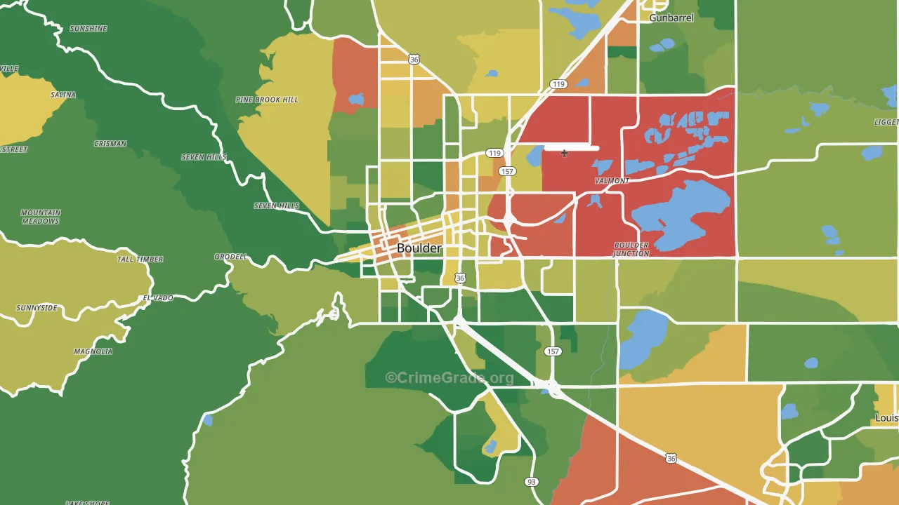 Boulder, CO Map of Drug-Related Crime Rates