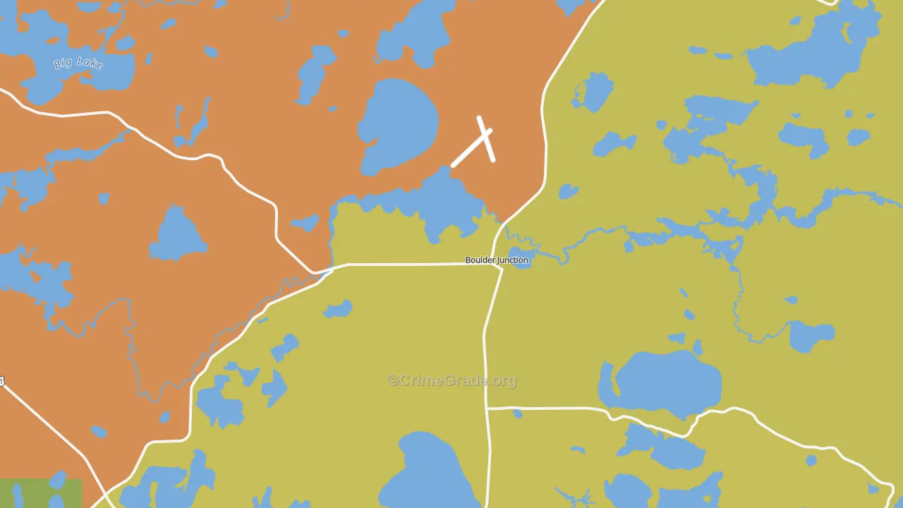 Boulder Junction, WI Map of Drug-Related Crime Rates