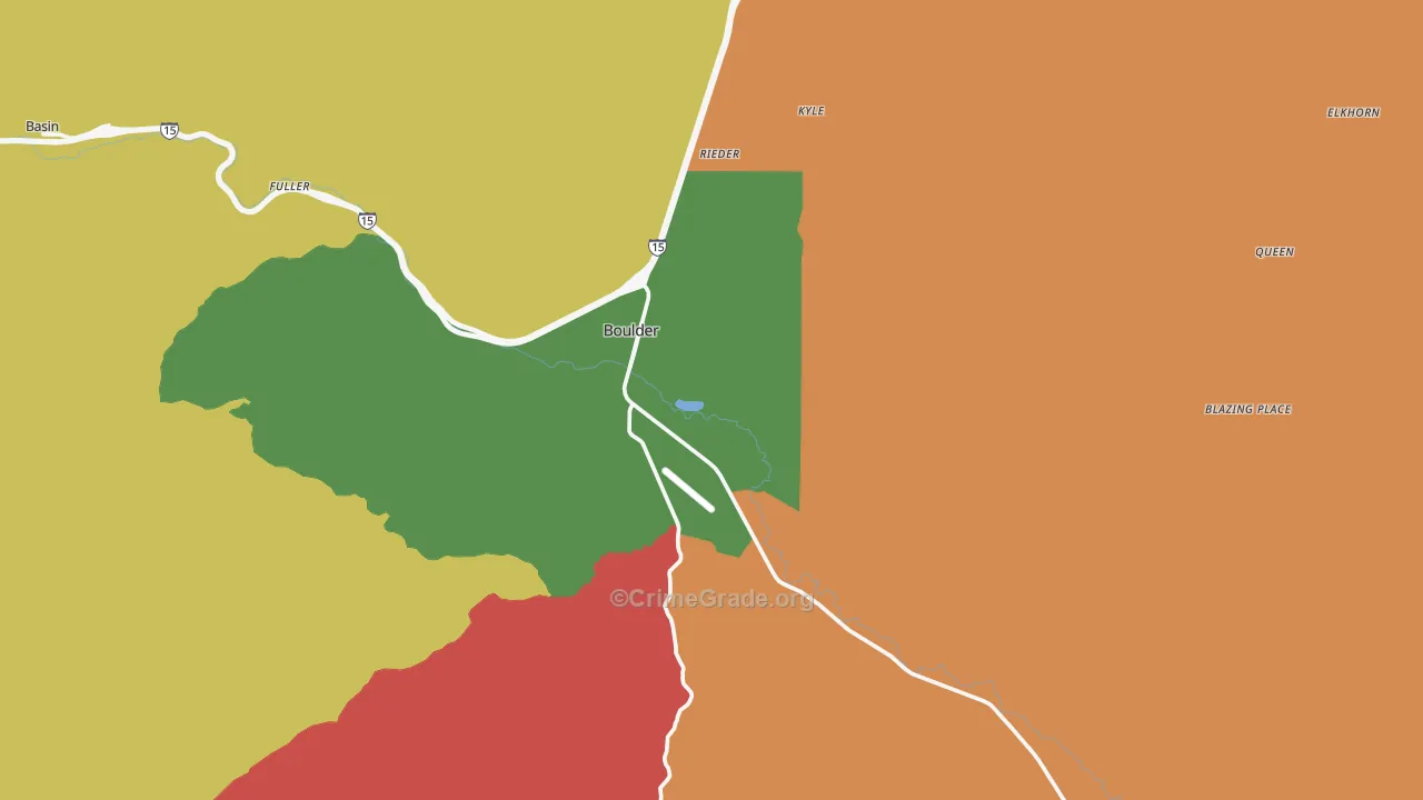 Boulder, MT Map of Drug-Related Crime Rates