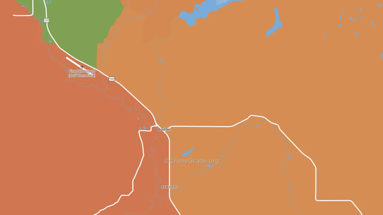 Boulder, WY Map of Drug-Related Crime Rates