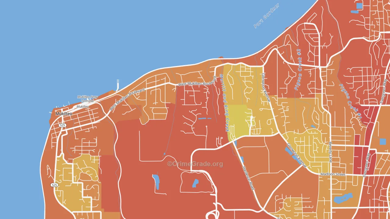 Boulevard Bluffs, Everett, WA Map of Drug-Related Crime Rates