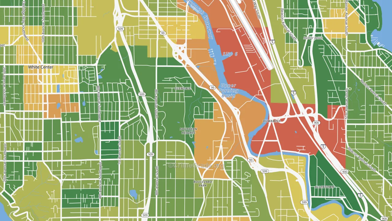 Boulevard Park, WA Map of Drug-Related Crime Rates