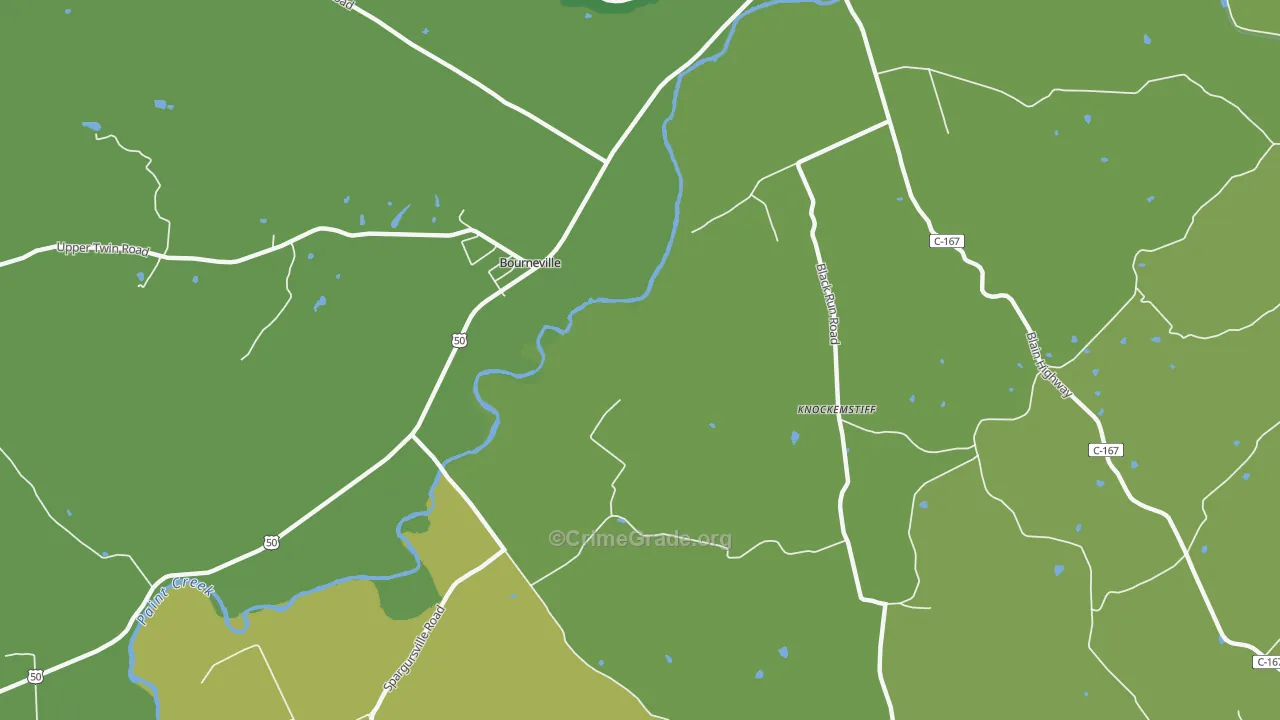 Bourneville, OH Map of Drug-Related Crime Rates
