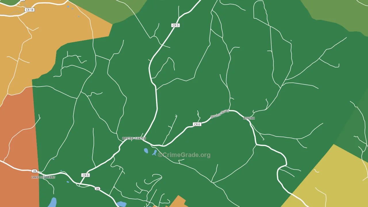 Bovina Center, NY Map of Drug-Related Crime Rates