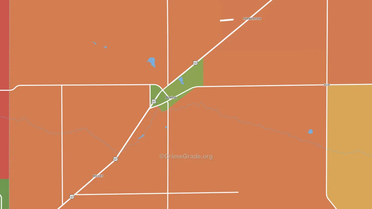 Bovina, TX Map of Drug-Related Crime Rates