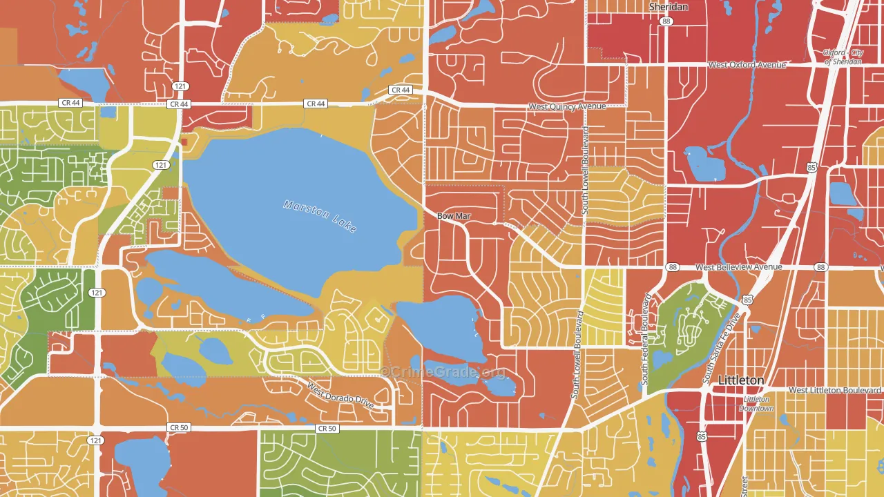 Bow Mar, CO Map of Drug-Related Crime Rates