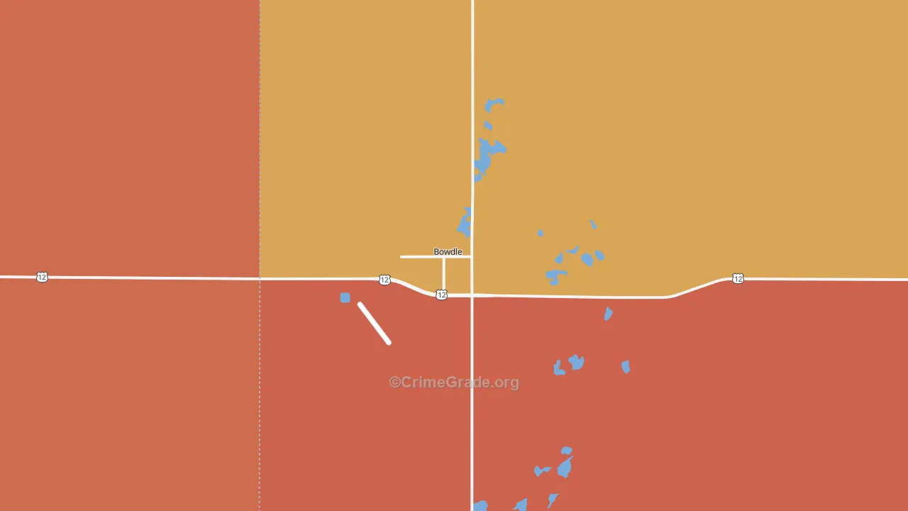 Bowdle, SD Map of Drug-Related Crime Rates