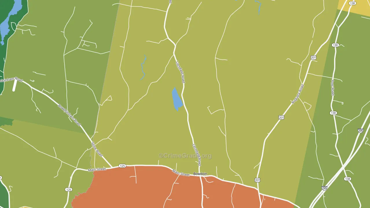 Bowdoin, ME Map of Drug-Related Crime Rates