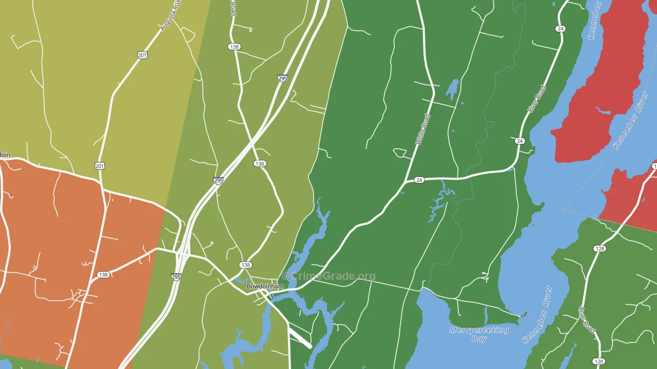 Bowdoinham, ME Map of Drug-Related Crime Rates