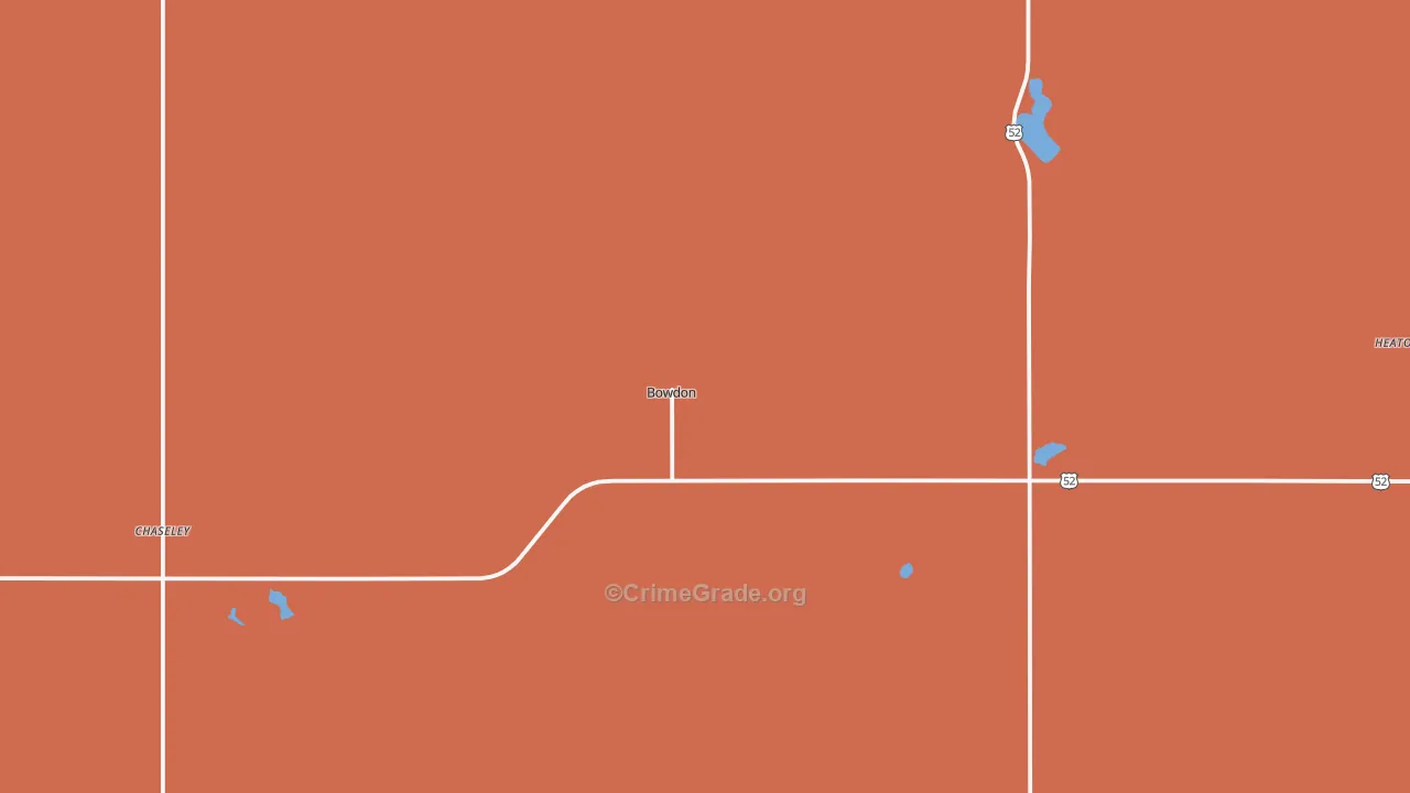 Bowdon, ND Map of Drug-Related Crime Rates