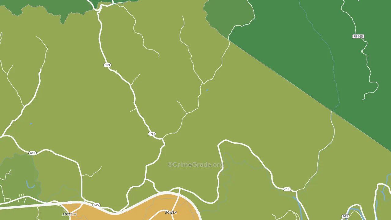 Bowen, KY Map of Drug-Related Crime Rates