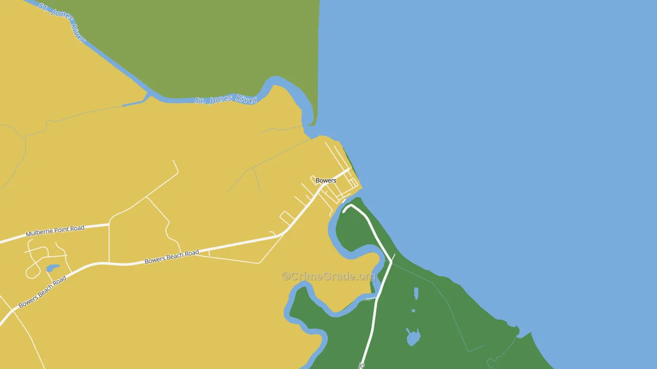 Bowers, DE Map of Drug-Related Crime Rates