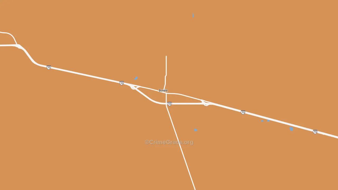 Bowie, AZ Map of Drug-Related Crime Rates