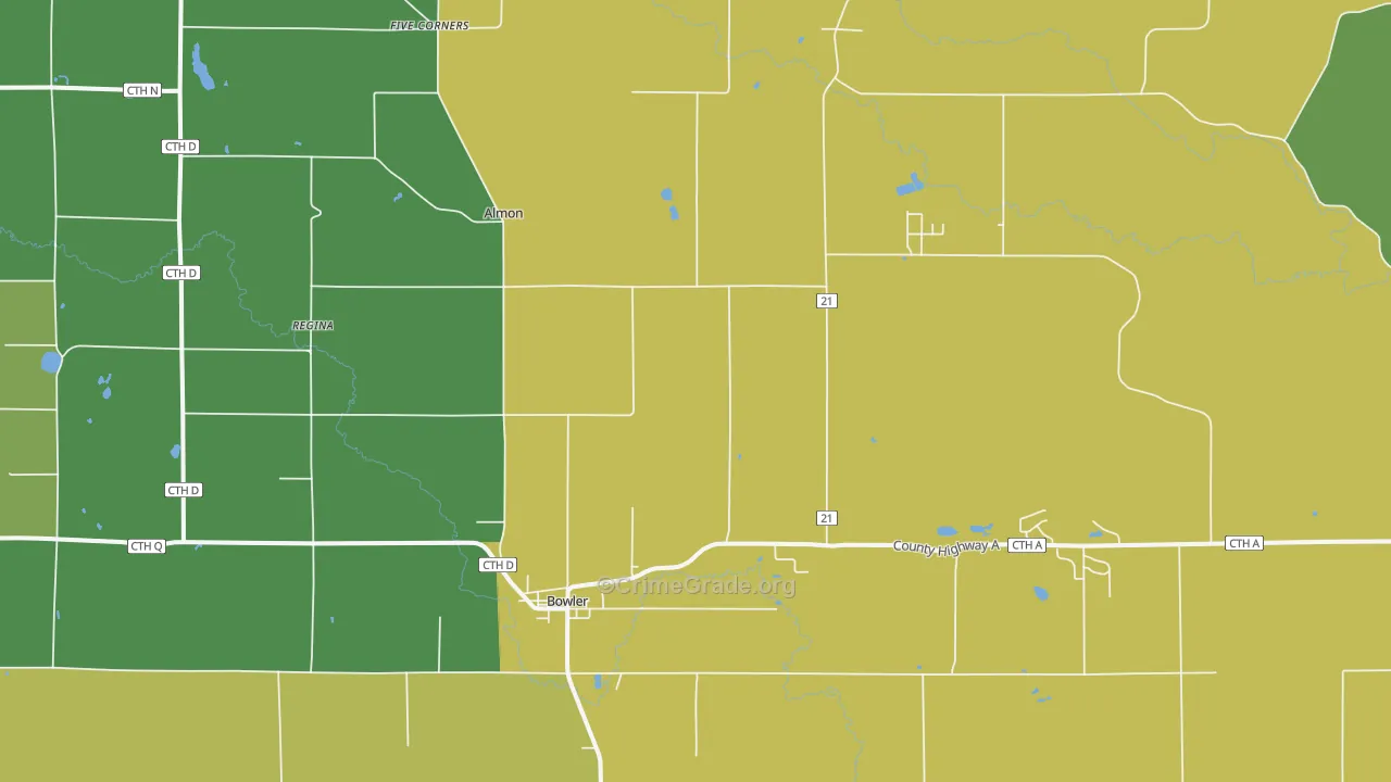 Bowler, WI Map of Drug-Related Crime Rates