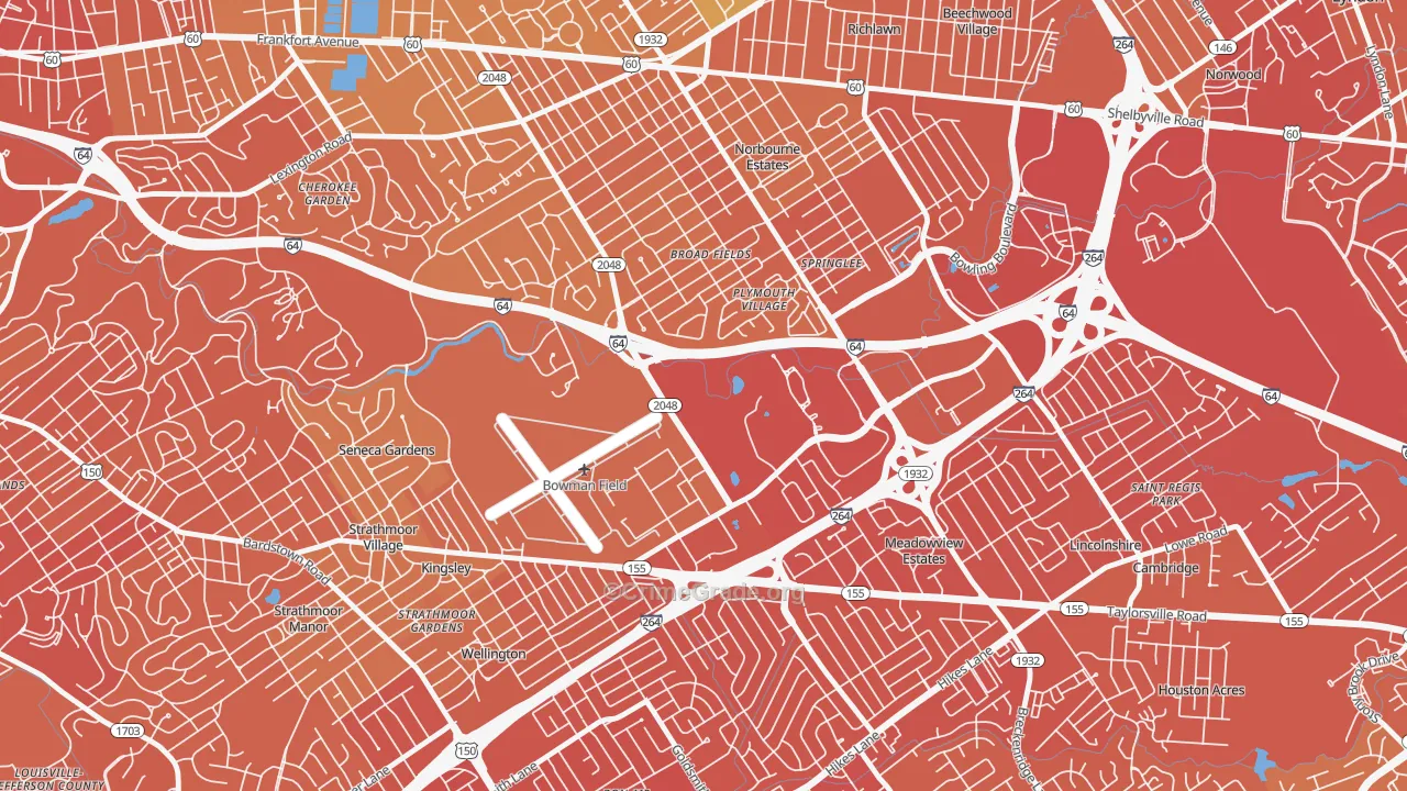 Bowman, Louisville, KY Map of Drug-Related Crime Rates